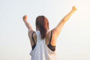 woman starting a workout